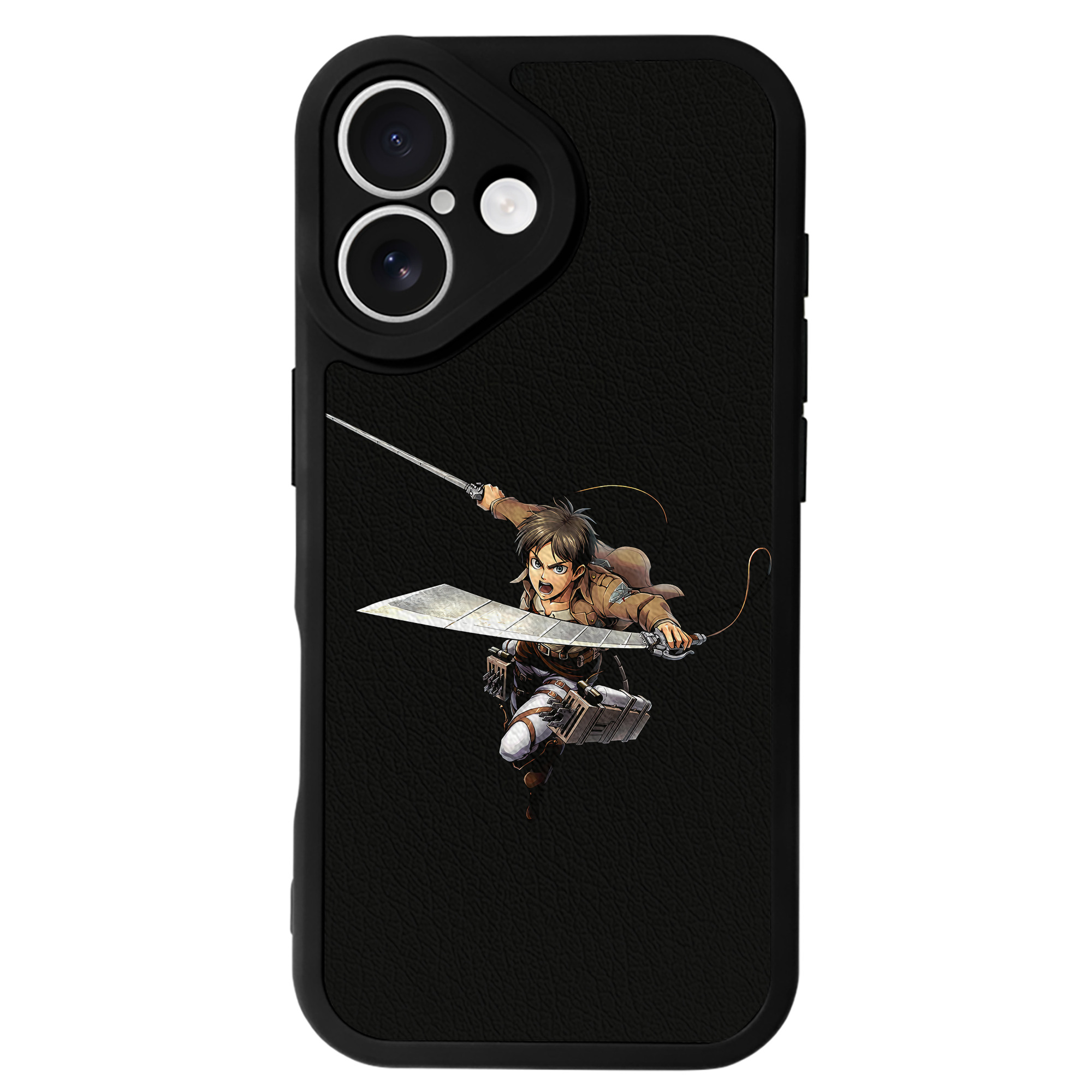 （画像用） 進撃の巨人 エレン･イェーガー Attack on Titan Eren Jäger 【iPhone 16シリーズ対応】シリコンスマホケース（レザー調） 材質：シリコン